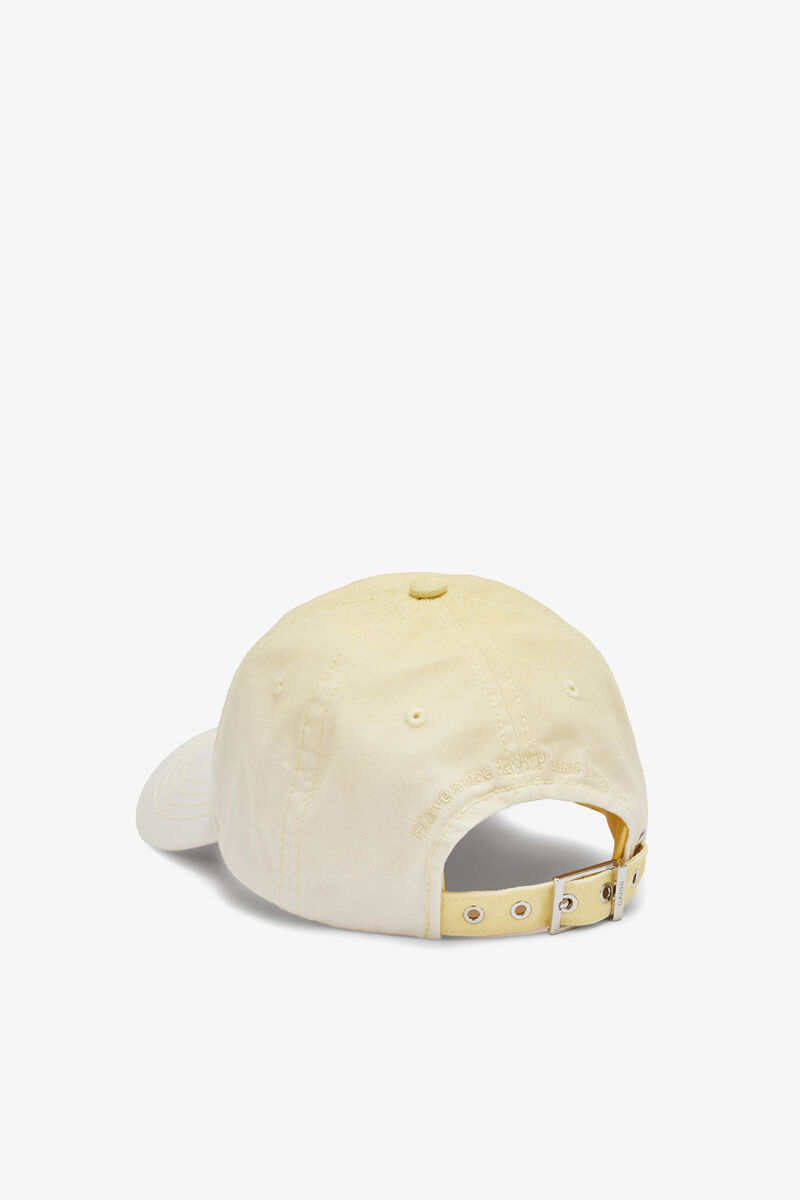 Cap in Ombre Cotton, Organic Cotton, in colour Lemon Meringue - 2 - GANNI