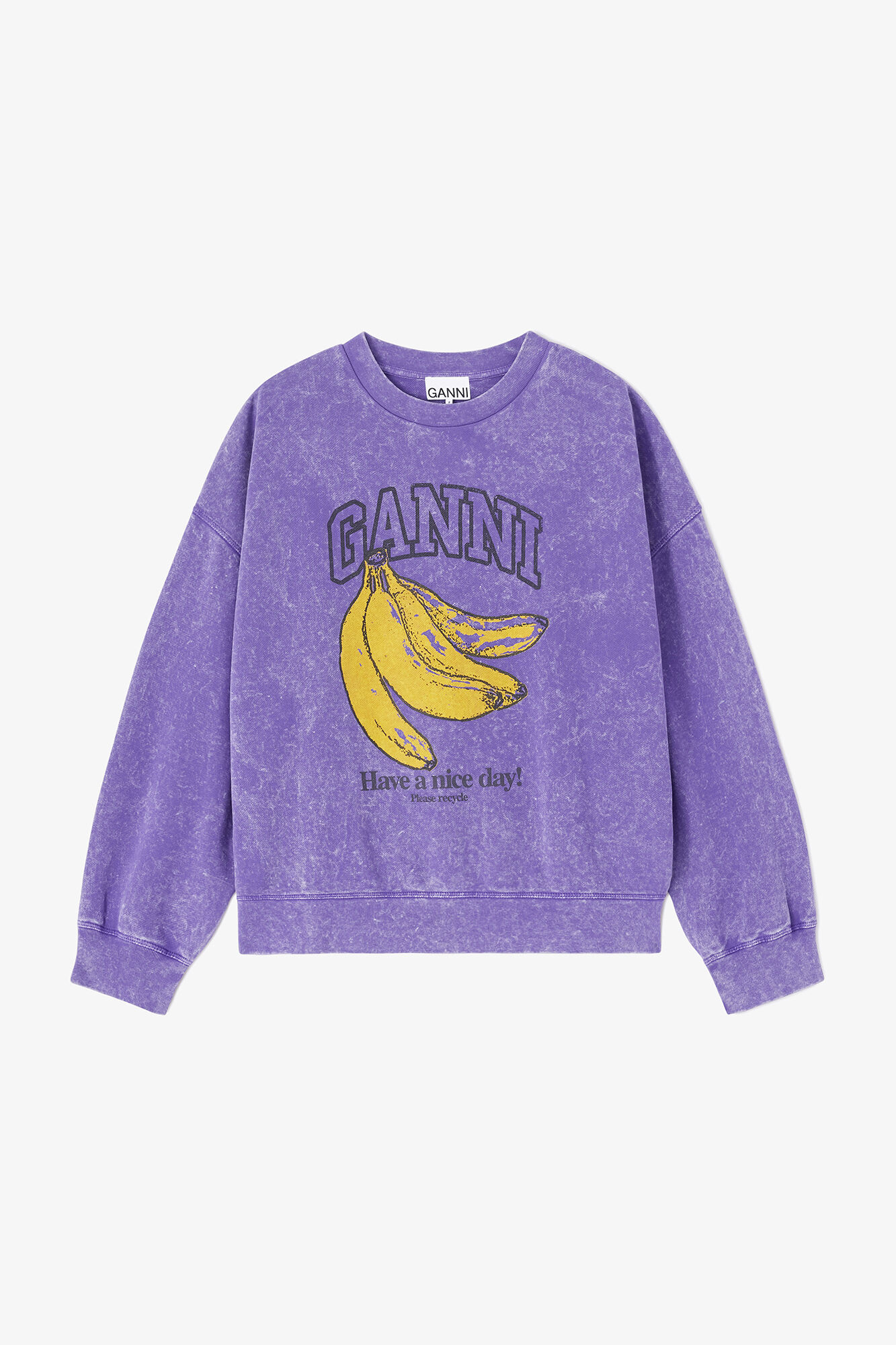 Sweatshirt in Vintage Wash, Organic Cotton, in colour Passion Flower - 1 - GANNI
