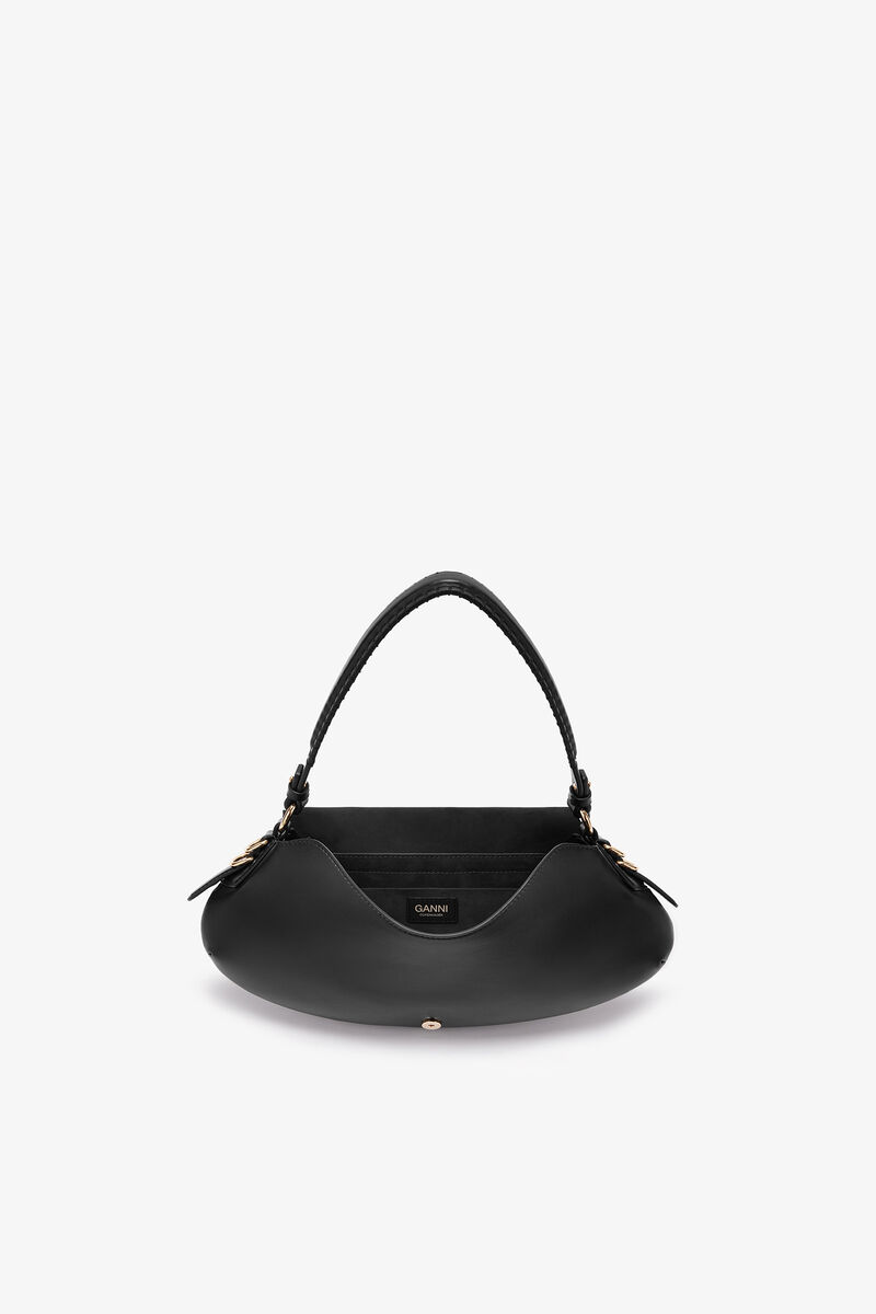 B-Kat Bag in Black, Recycled Leather, in colour Black - 3 - GANNI