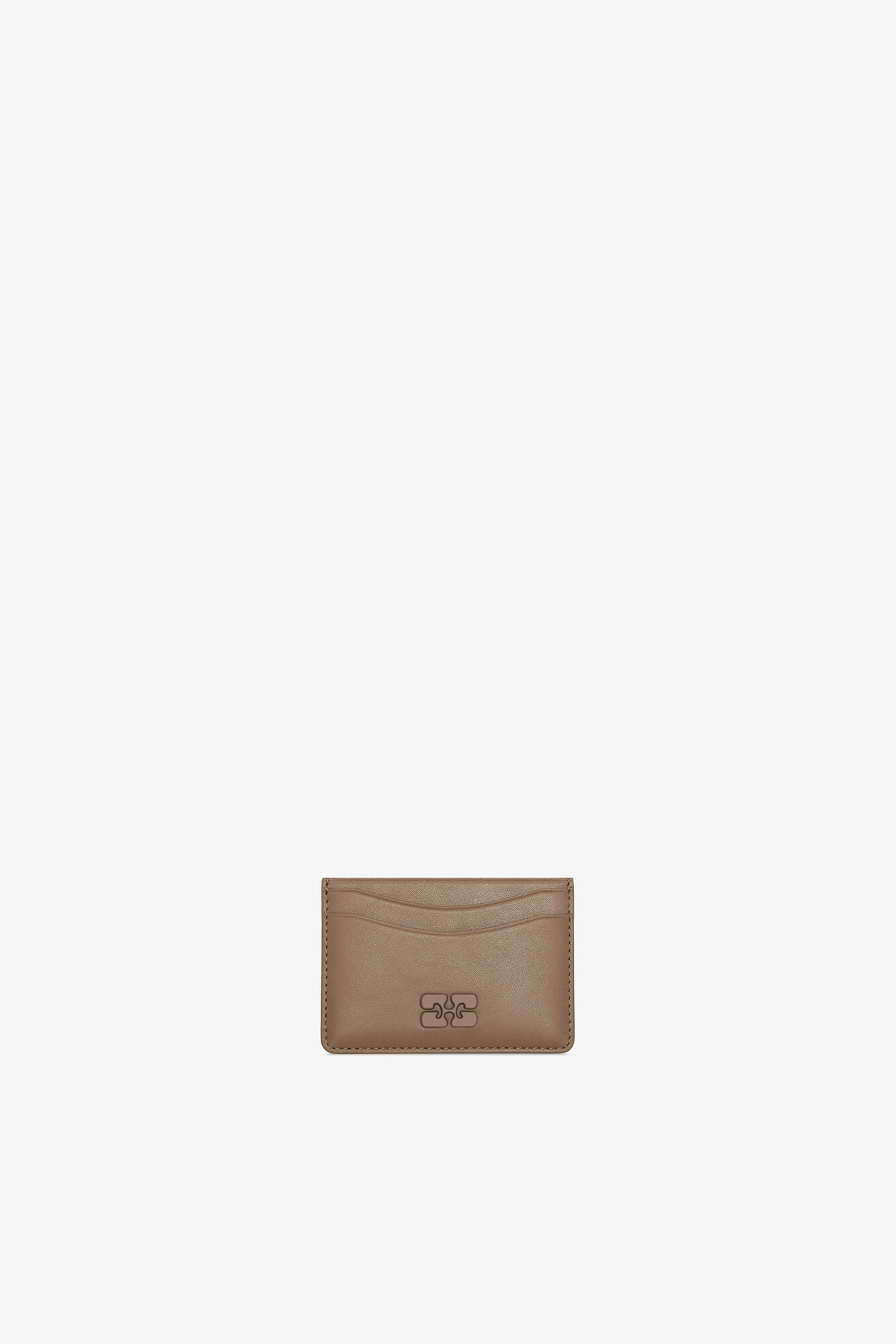 Bou korthållare i brunt, Recycled Leather, in colour Coca Mocha - 1 - GANNI