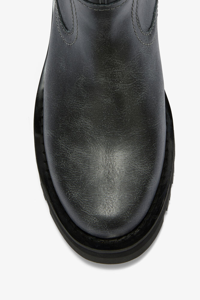 High Boots in Dark Grey, Ebony