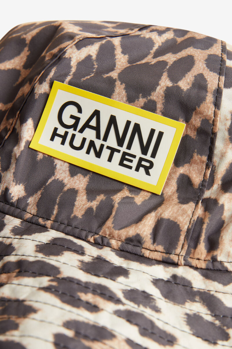 Water Resistant Bucket Hat, Recycled Polyester, in colour Almond Milk - 4 - GANNI