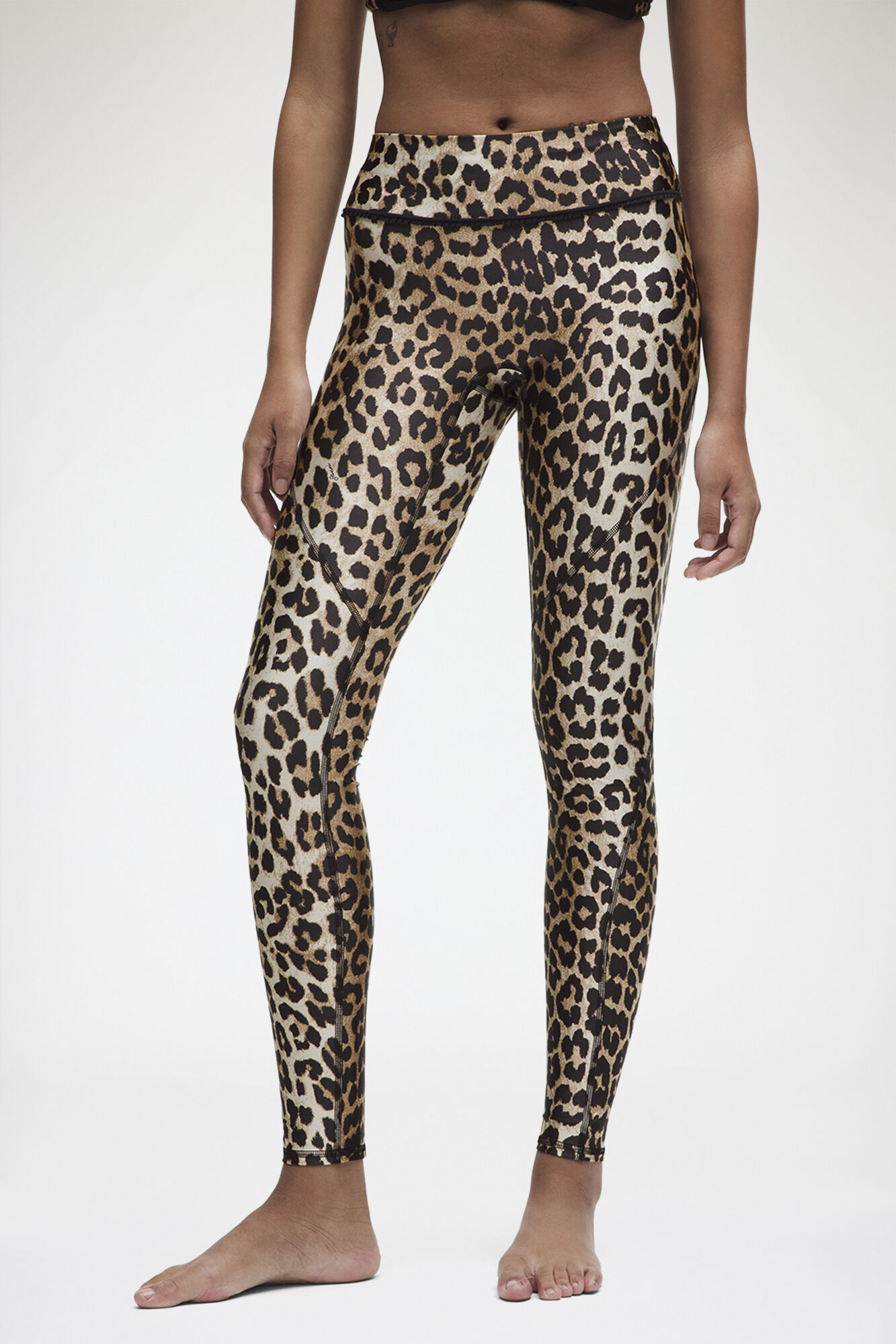 Ruffle-Trim MR Tight in Leopard, Recycled Polyamide, in colour Multicolour - 2 - GANNI