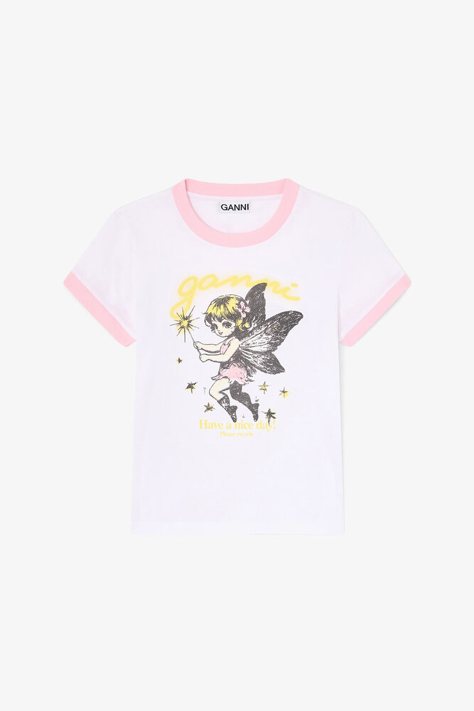 T-Shirt im Baby Fit mit Fairy-Print, Bright White