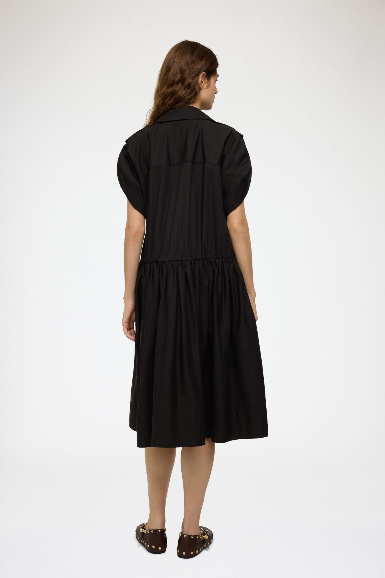 Kleid aus schwarzer Baumwolle, Organic Cotton, in colour Black - 2 - GANNI