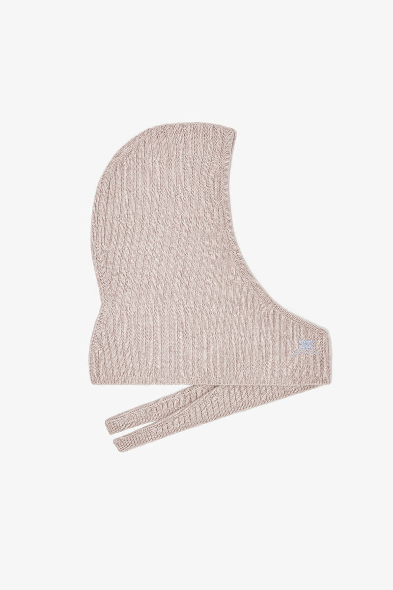 ベージュ ウールミックス バラクラバ, Wool, in colour Sand - 1 - GANNI