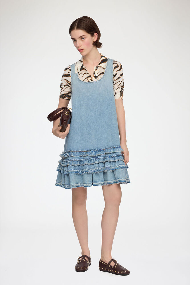 Dress in Lightweight Denim, Light Blue Vintage