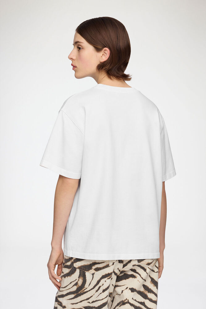 T-shirt in White Broderie Anglaise, Bright White