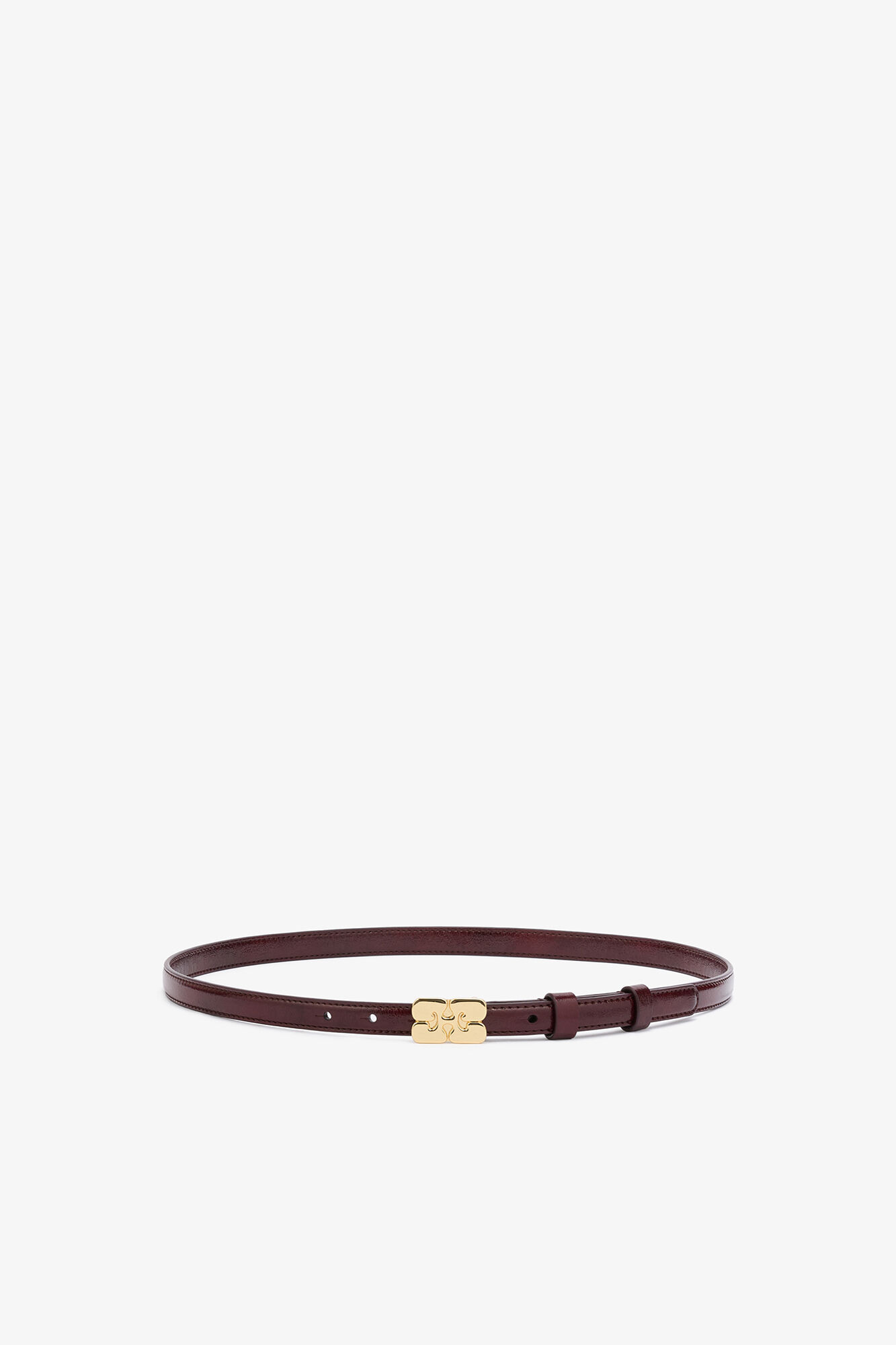 Kat Belt Small in Burgundy, Polyester, in colour Burgundy - 1 - GANNI