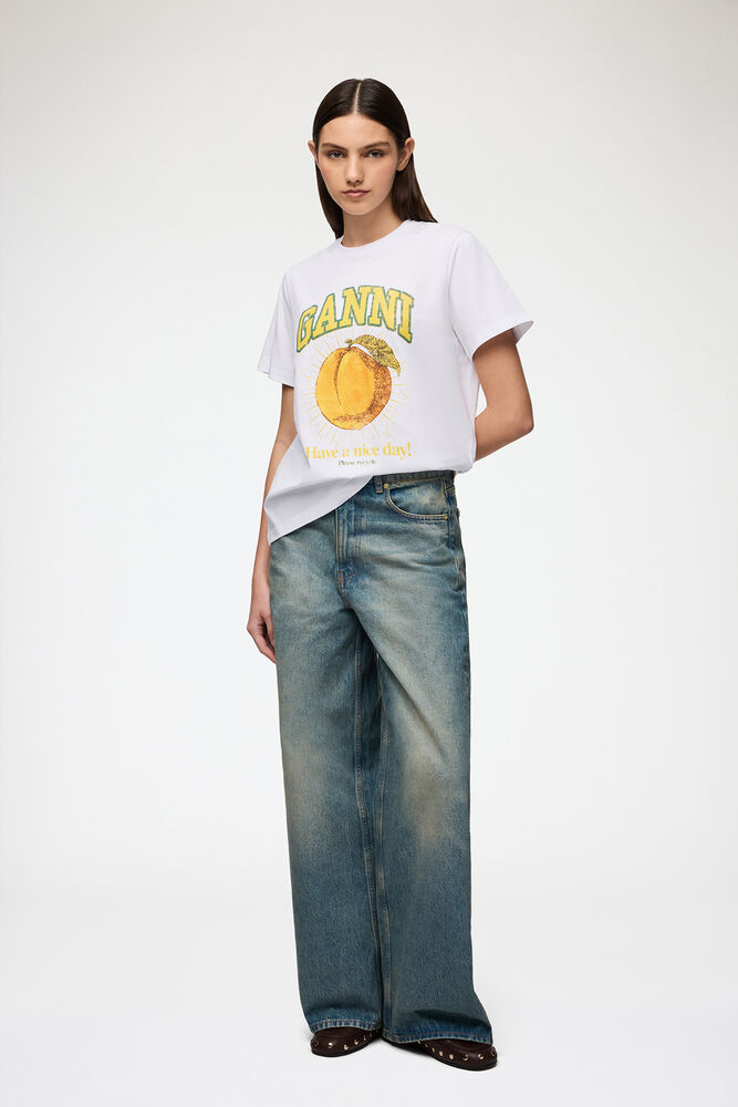 Relaxed Peach T-shirt, Bright White