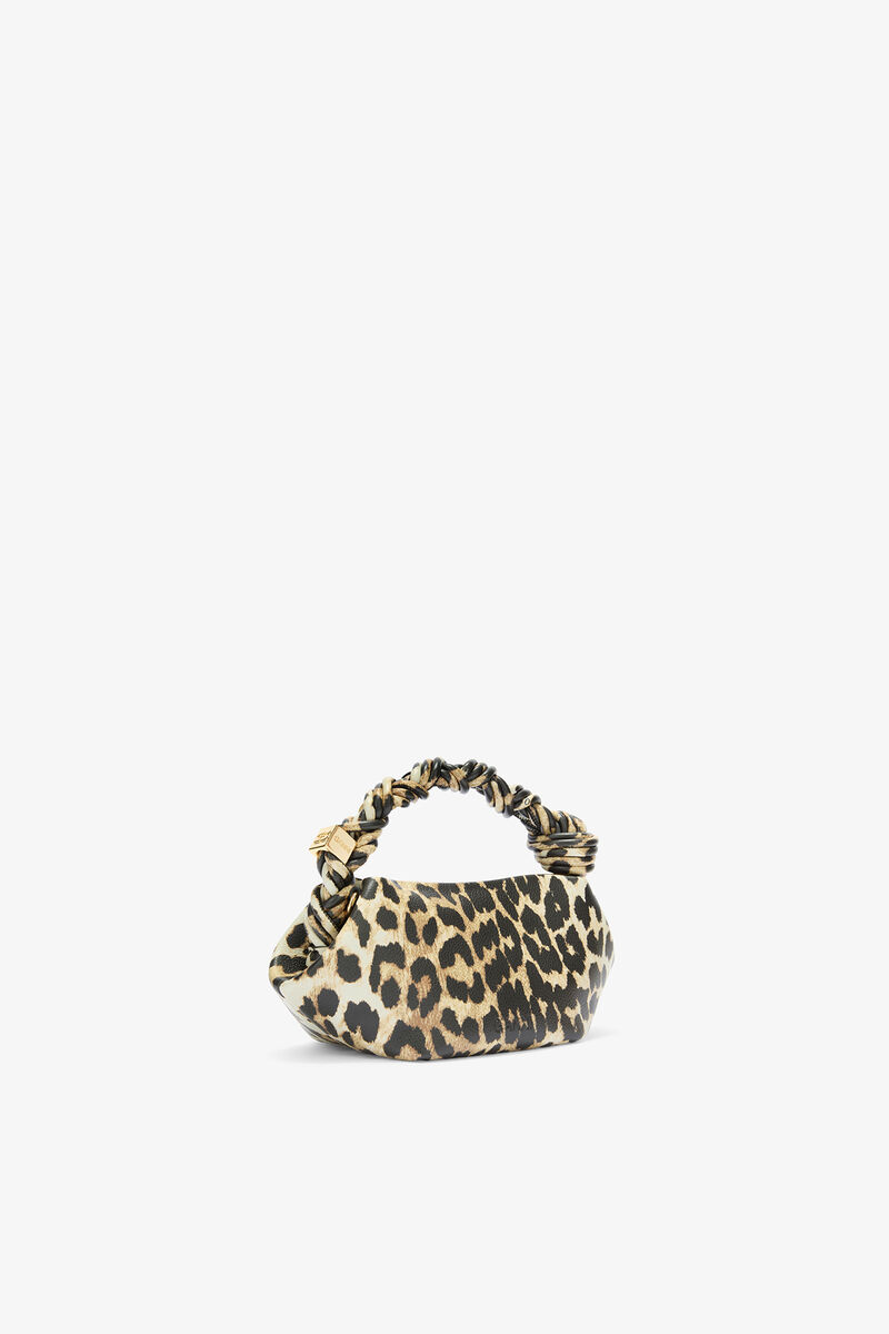 Daisy Duck Mini Bou Bag in Grained Leopard, Recycled Polyester, in colour Almond Milk - 2 - GANNI