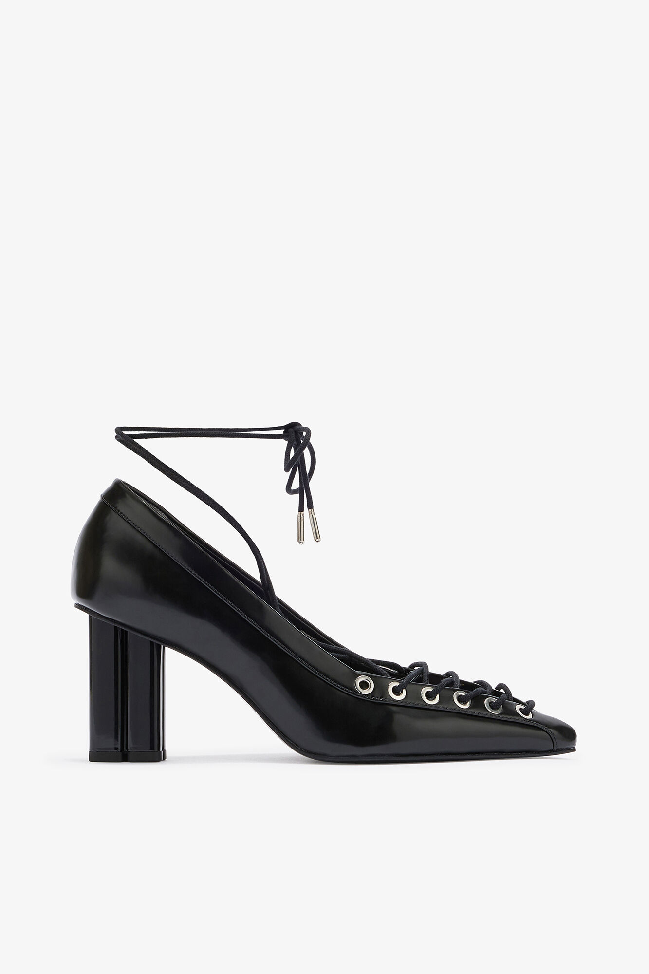 Butterfly höga pumps med snörning i svart, Polyurethane, in colour Black - 1 - GANNI