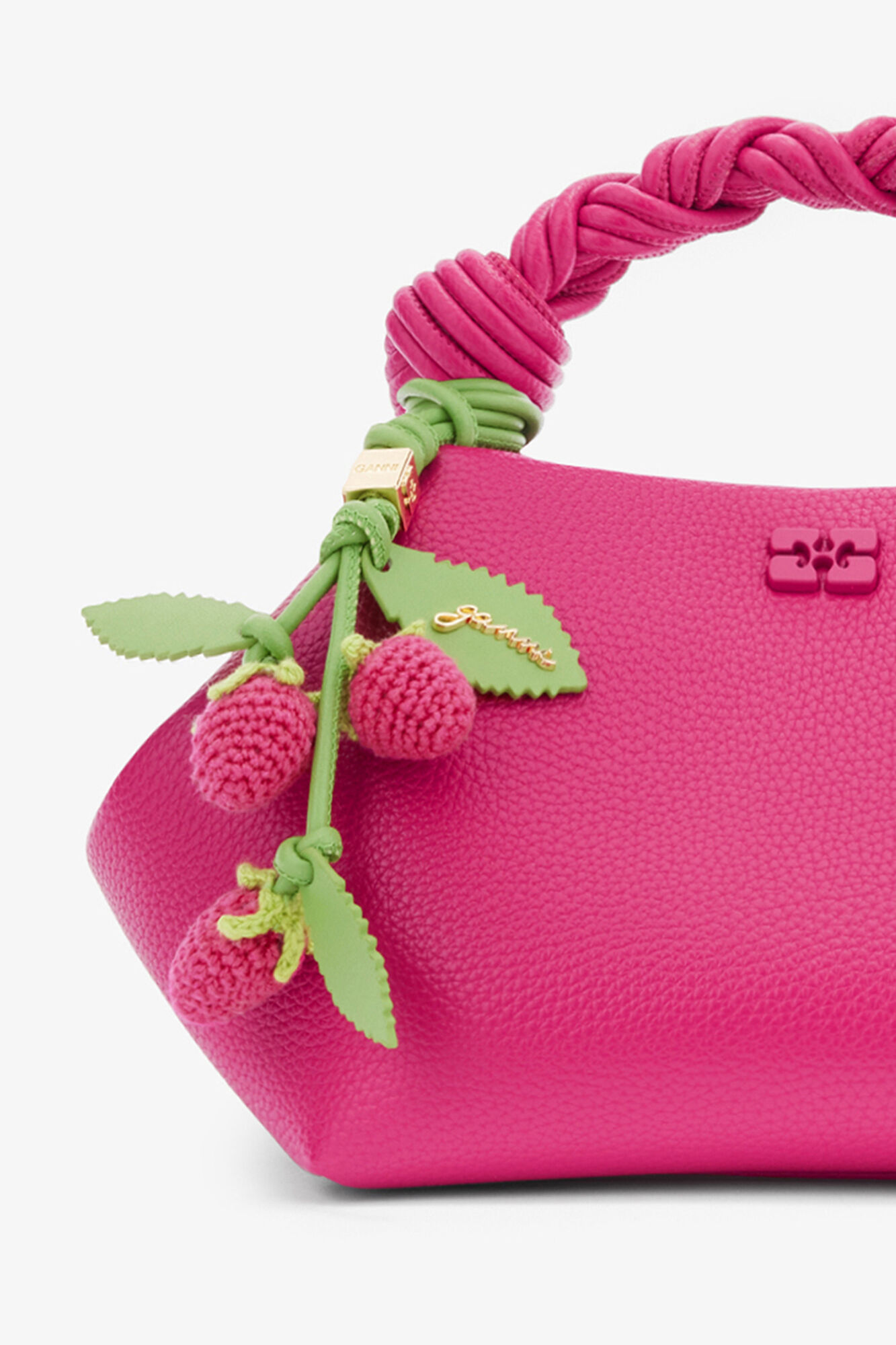 Raspberry Charm, Recycled Leather, in colour Raspberry - 3 - GANNI