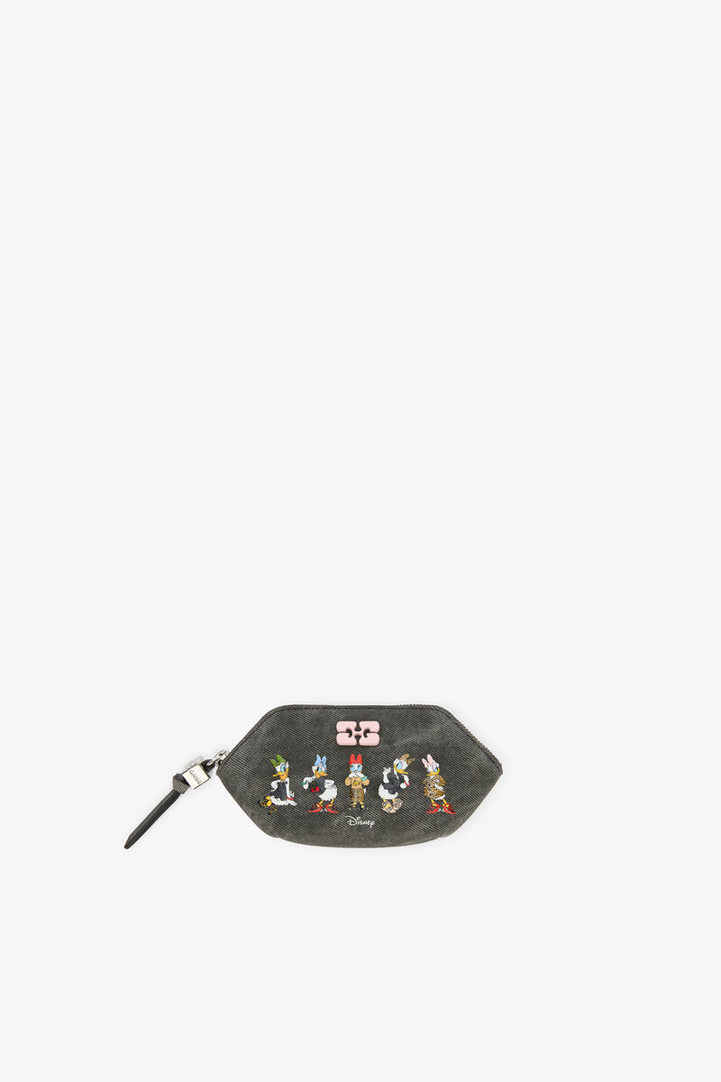 Daisy Duck Bleached Bou Coin Purse, Recycled Polyester, in colour Black Oyster - 1 - GANNI