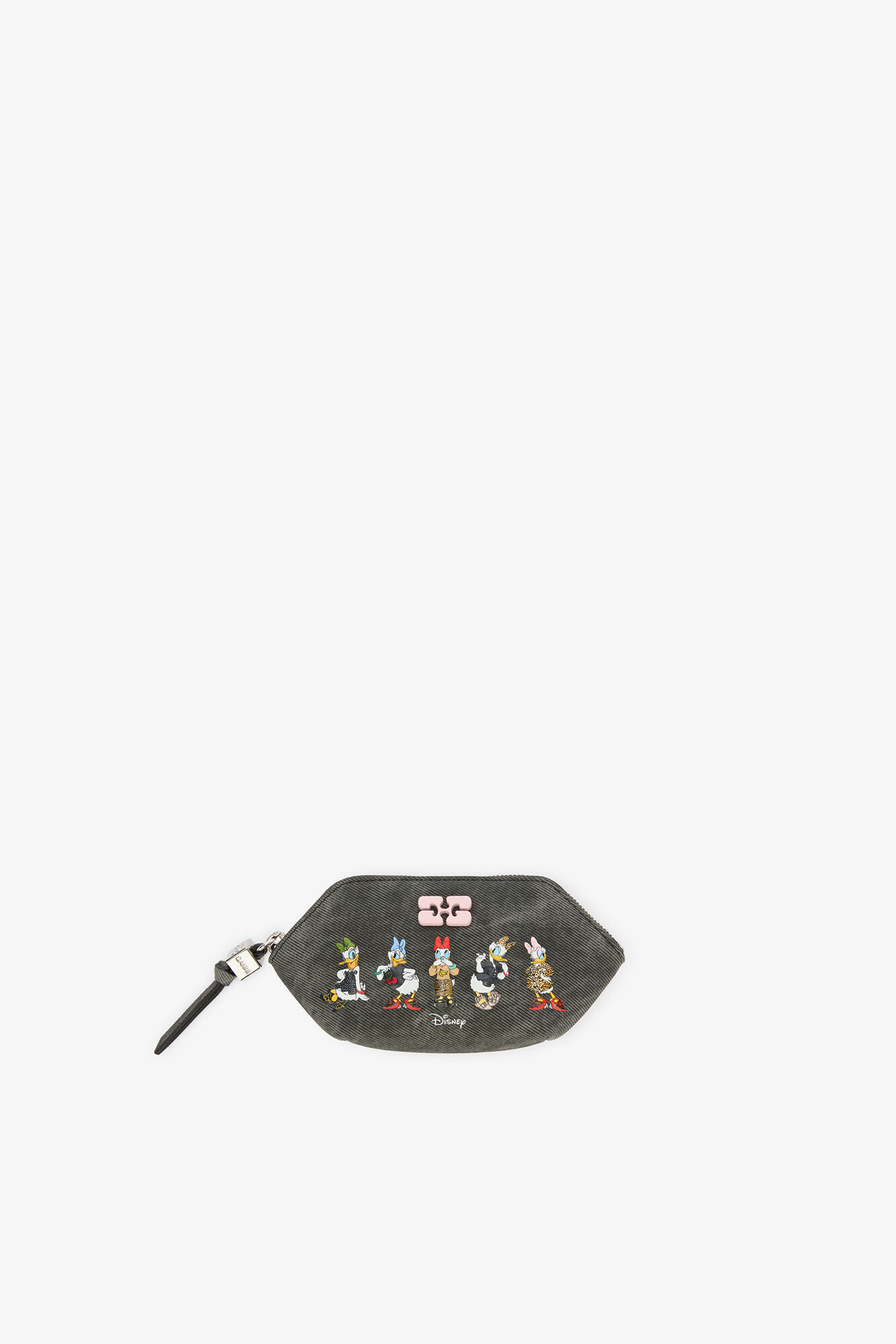 Daisy Duck Bleached Bou Coin Purse, Recycled Polyester, in colour Black Oyster - 1 - GANNI