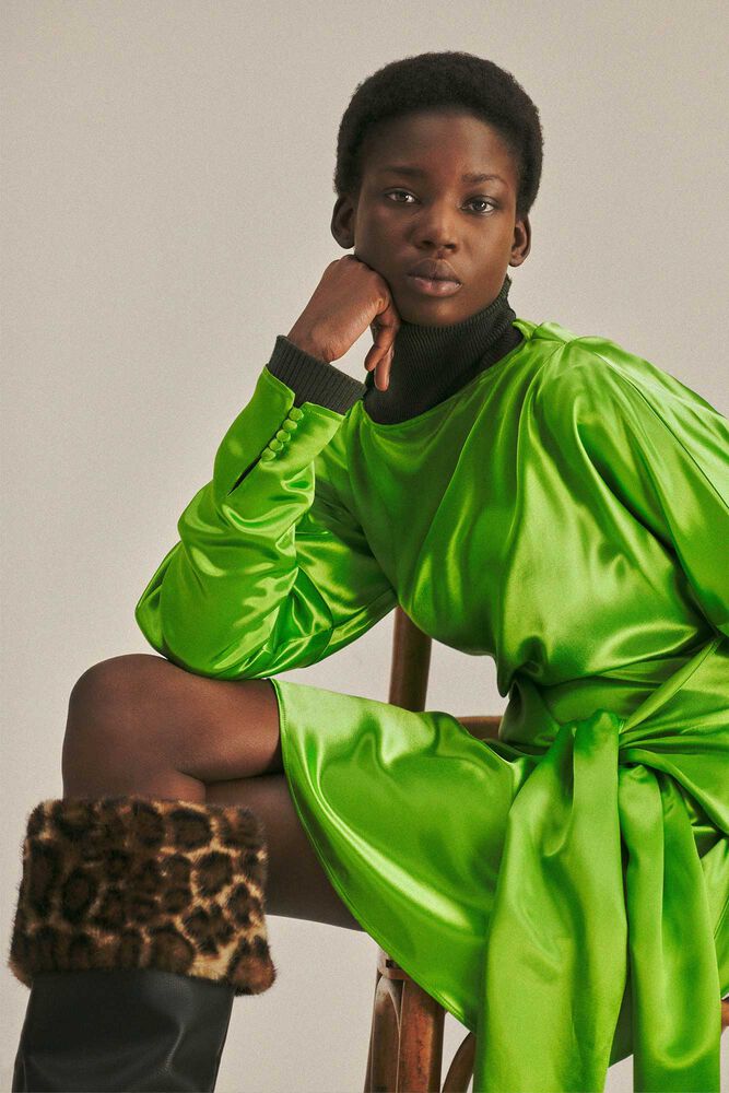 Dress in Green Satin, Spindle Tree