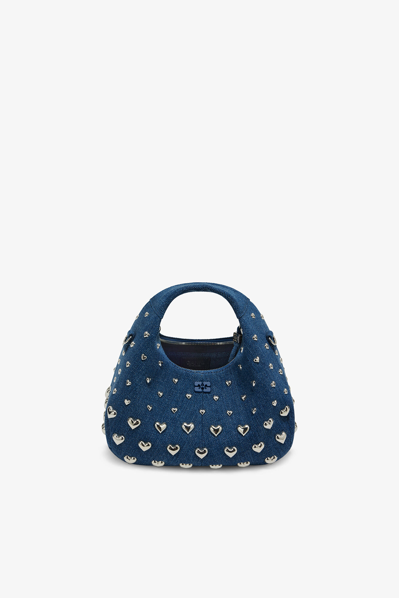 Navy Peony Mini Hobo バッグ デニム ハートスタッズ | GANNI (Global)
