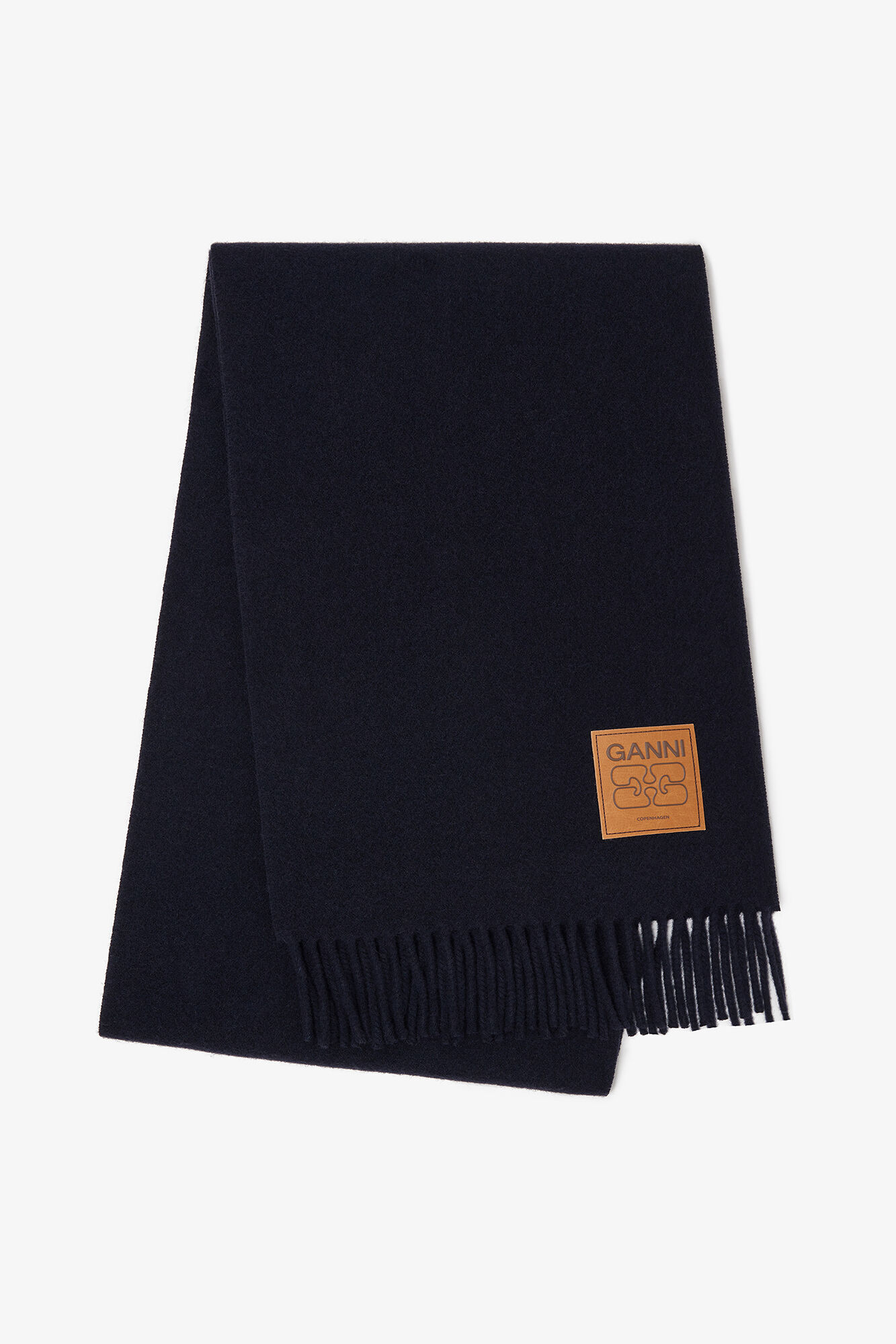 Dunkelblauer Wollschal, Wool, in colour Sky Captain - 1 - GANNI