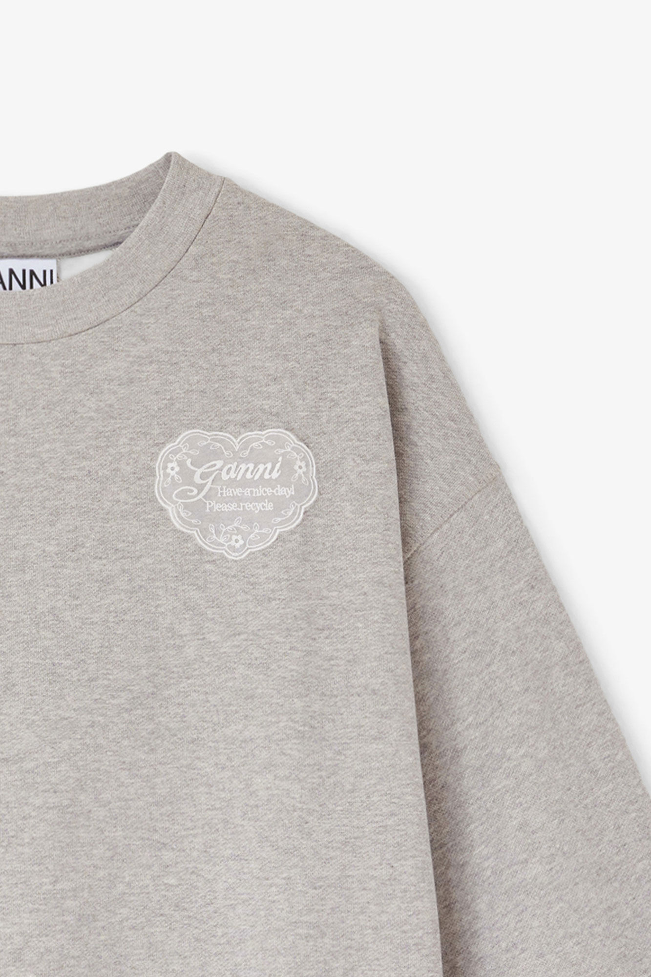 Sweatshirt in Grey Isoli, Organic Cotton, in colour Paloma - 2 - GANNI