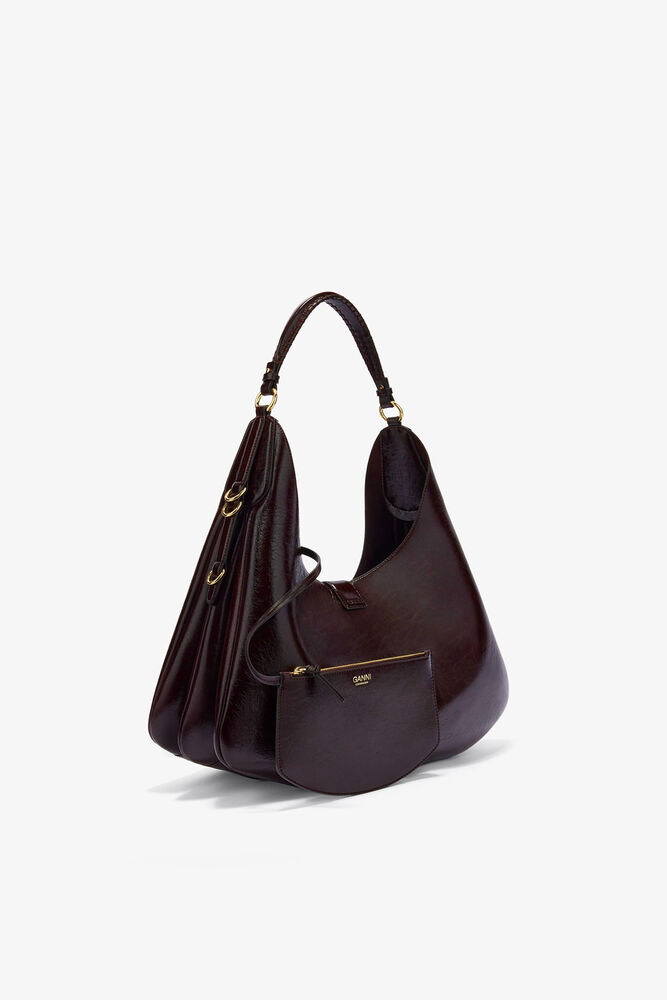 Large Kat Bag in Brown Shine, Demitasse