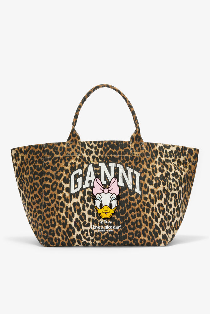 Tote XXL Daisy Duck in Leopard, Almond Milk