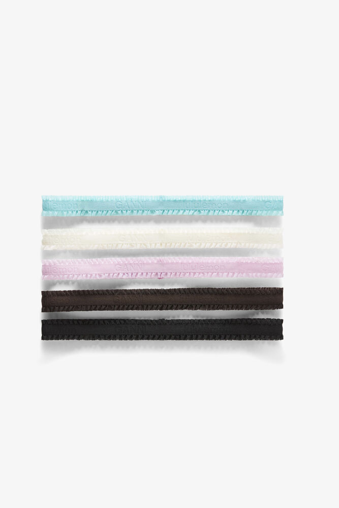 Ruffled Skinny Headbands 5 Pack, Multicolour
