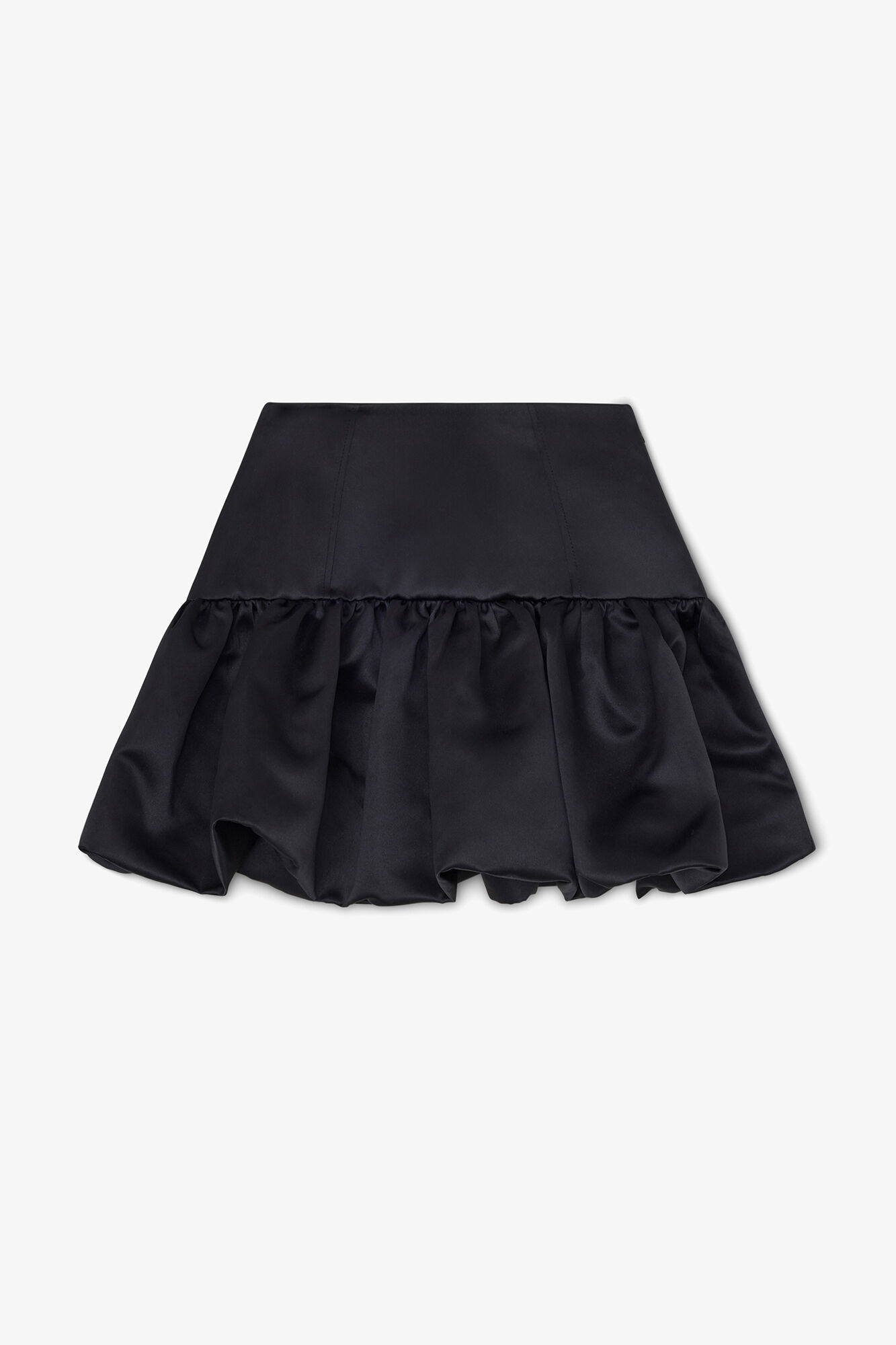Skirt in Black Satin, Recycled Polyester, in colour Black - 1 - GANNI