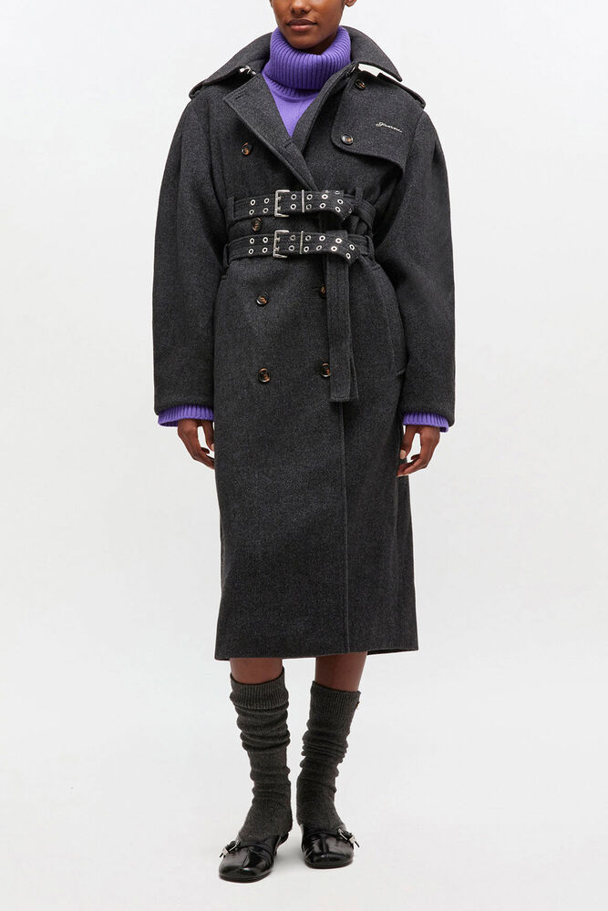 Wool Trench Coat, Phantom