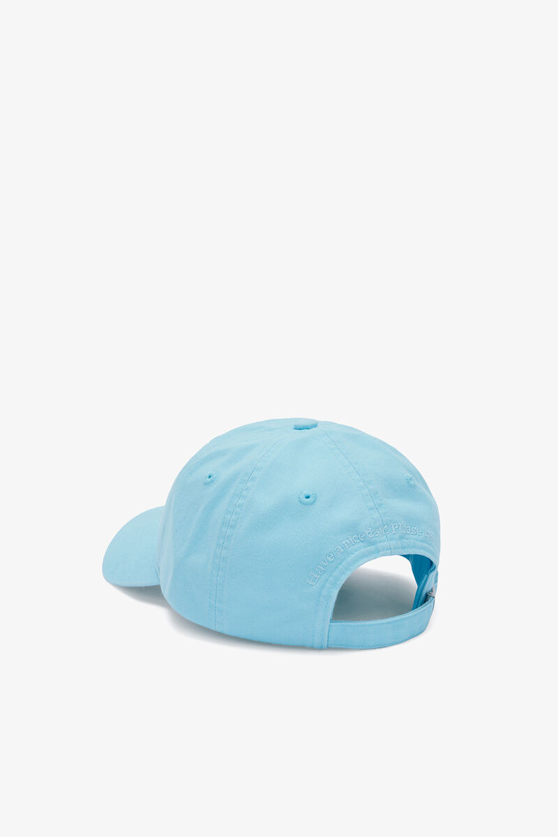 Cap in Washed Cotton, Organic Cotton, in colour Iced Aqua - 2 - GANNI