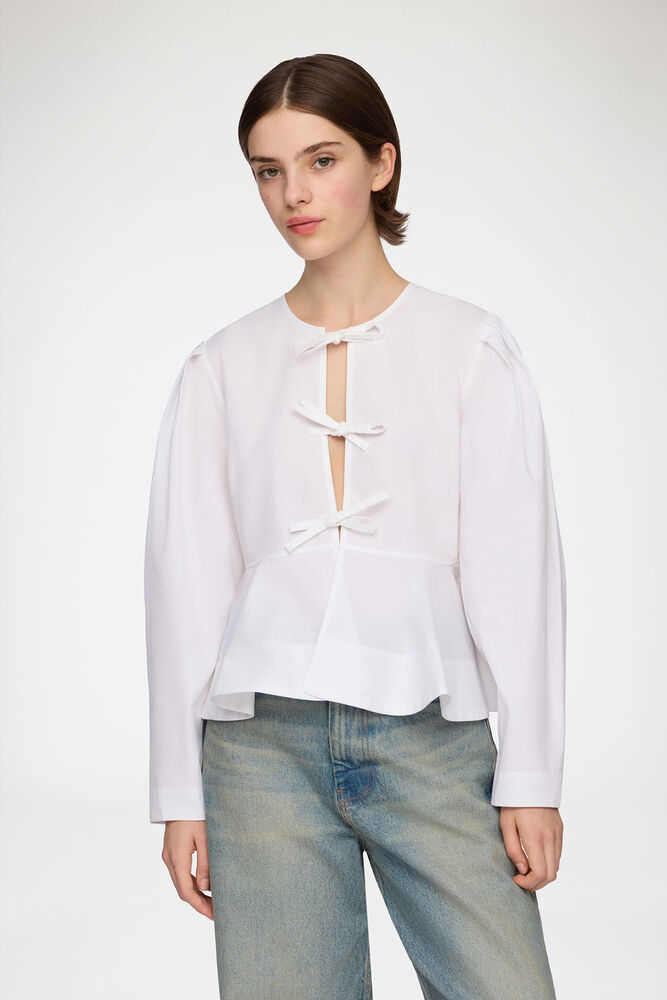 Blouse en popeline de coton, Bright White