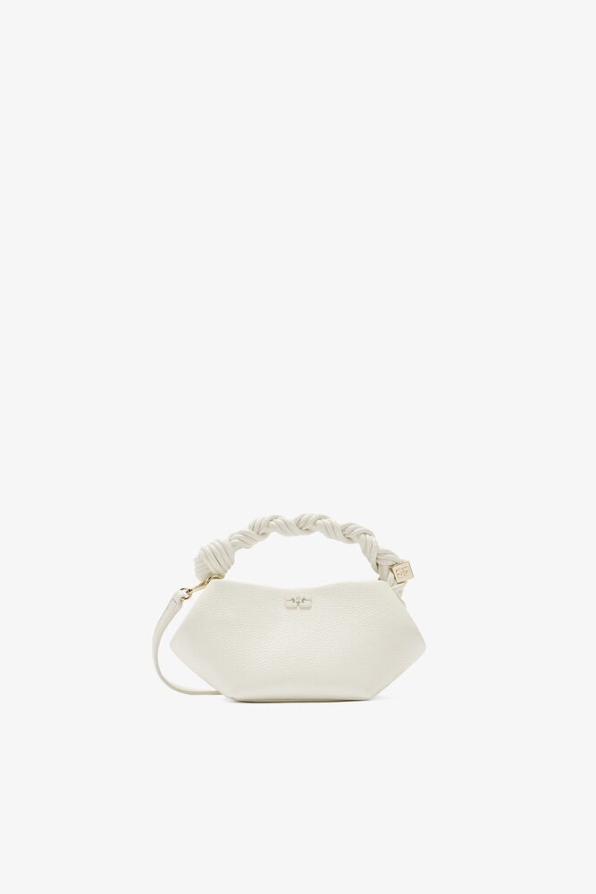 Mini-Bou-Tasche in Narbenoptik Weiß, Egret