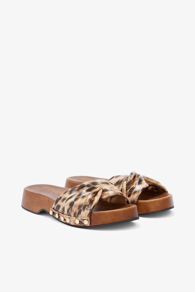Tia Fairy Clog in Print, Argan Oil