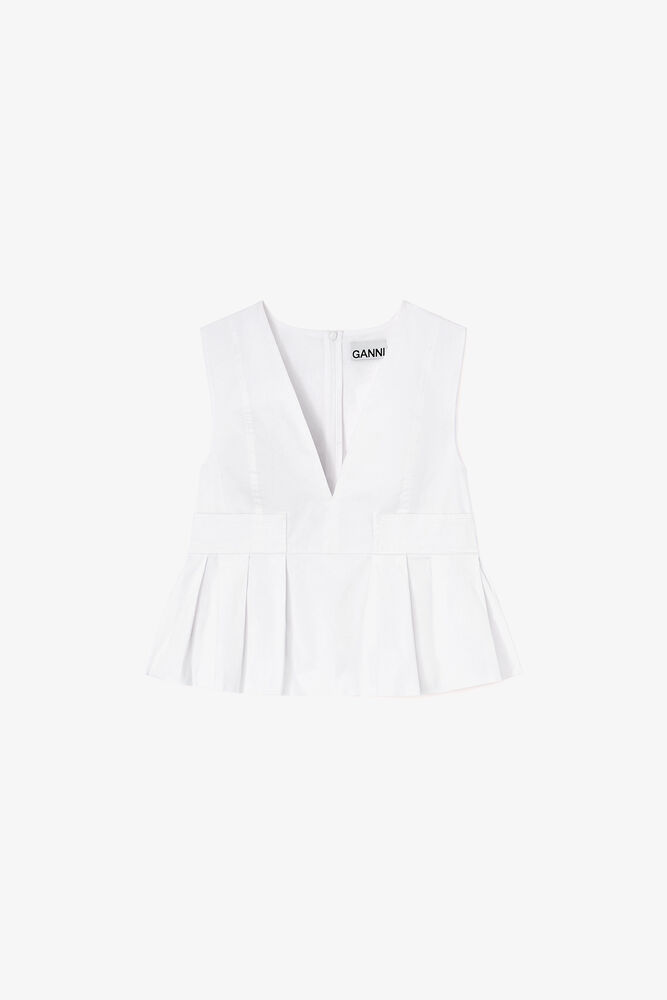 Top in Stretch Cotton, Bright White