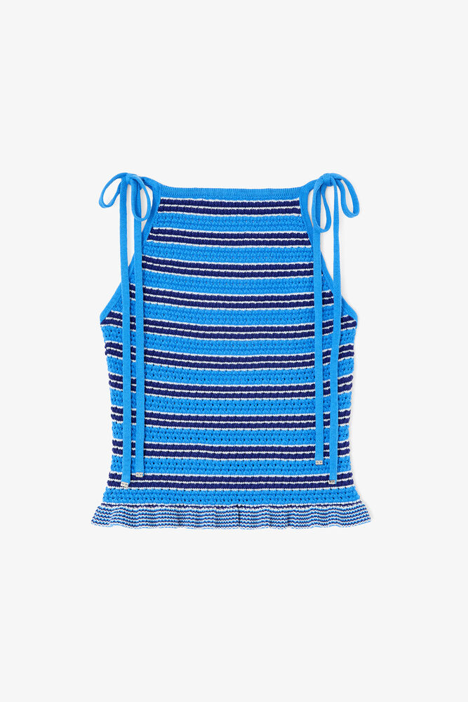 Top in Striped Pointelle, Marina