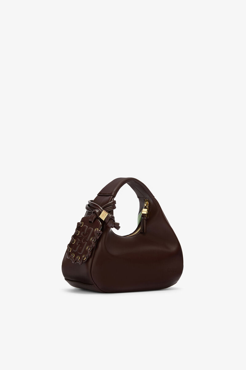 Mini sac Hobo Daisy Duck marron, Recycled Leather, in colour Seal Brown - 2 - GANNI