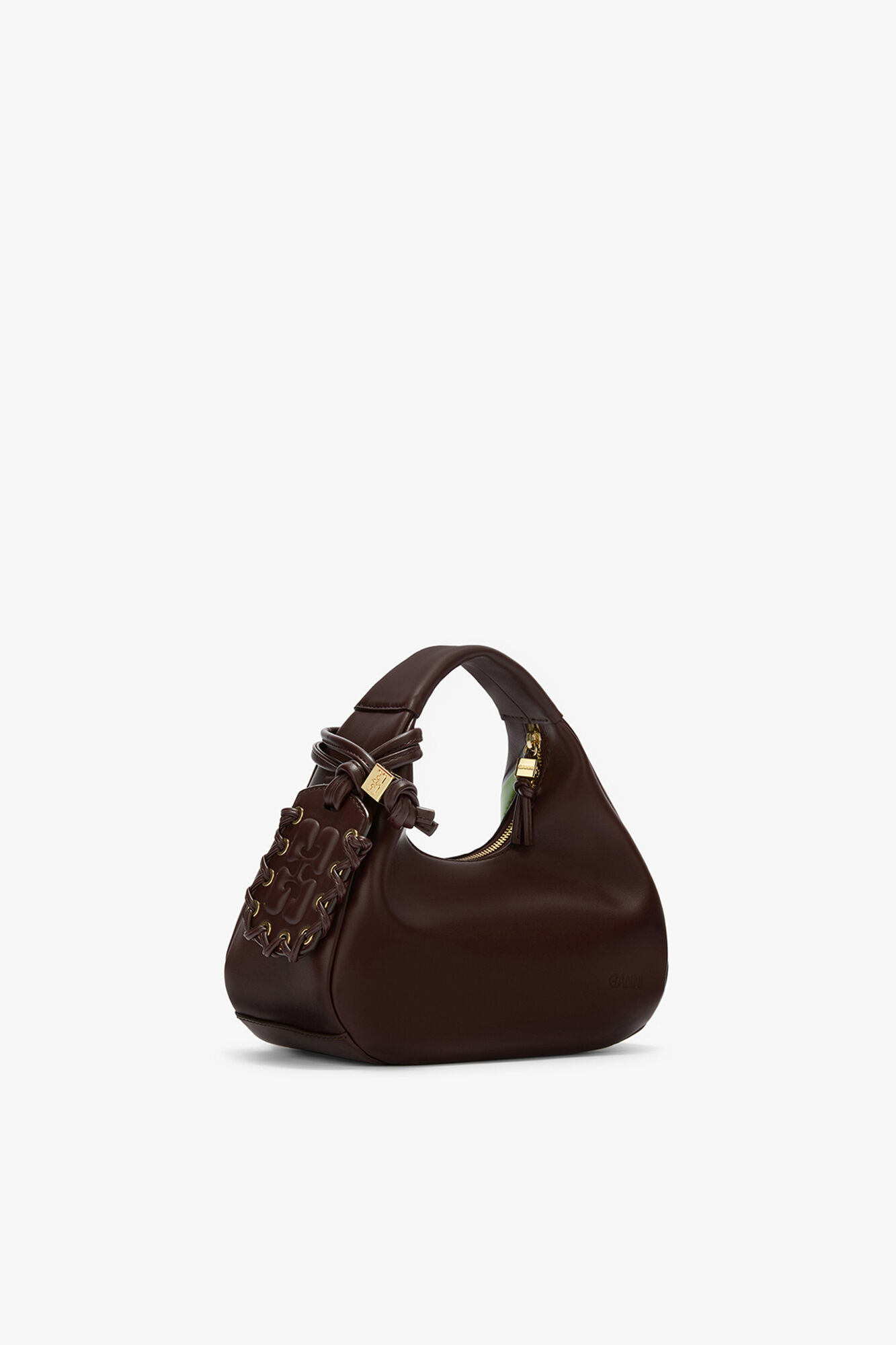Mini sac Hobo Daisy Duck marron, Recycled Leather, in colour Seal Brown - 2 - GANNI