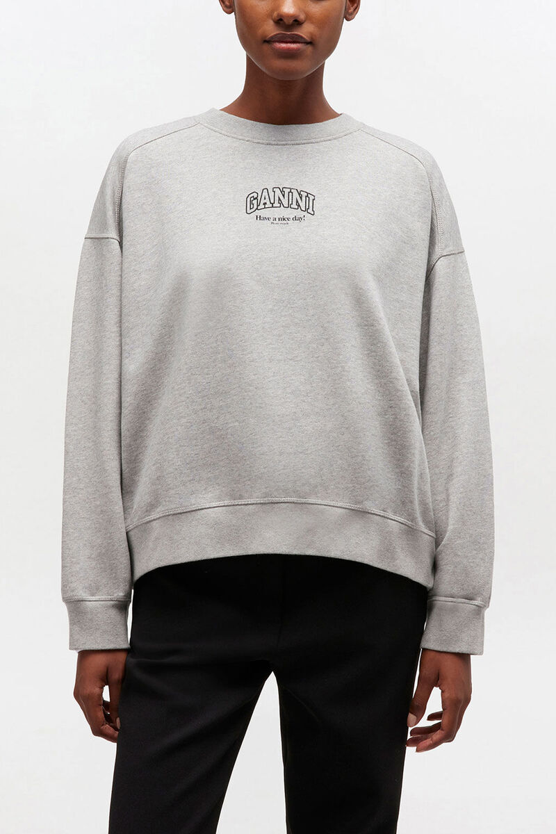 Sweatshirt, Organic Cotton, in colour Paloma - 1 - GANNI