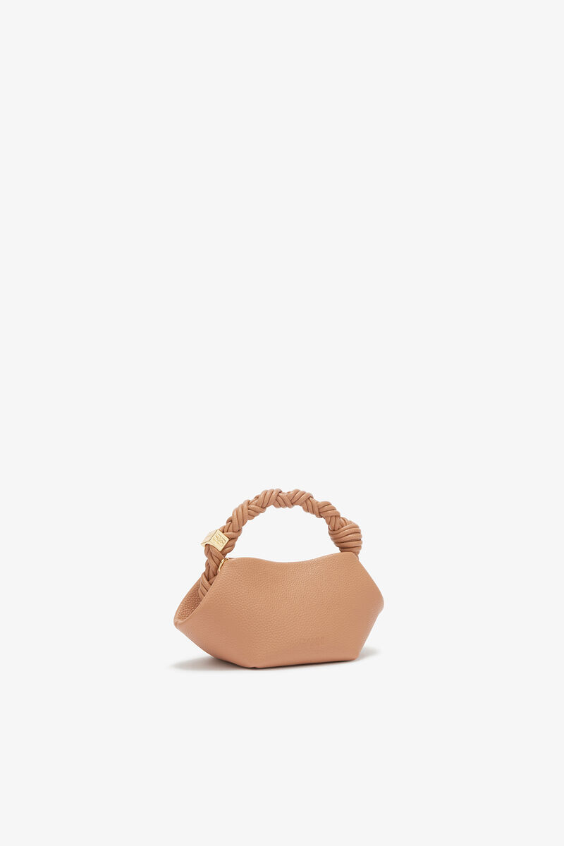Sac mini Bou marron grainé, Polyurethane, in colour Tawny Birch - 2 - GANNI