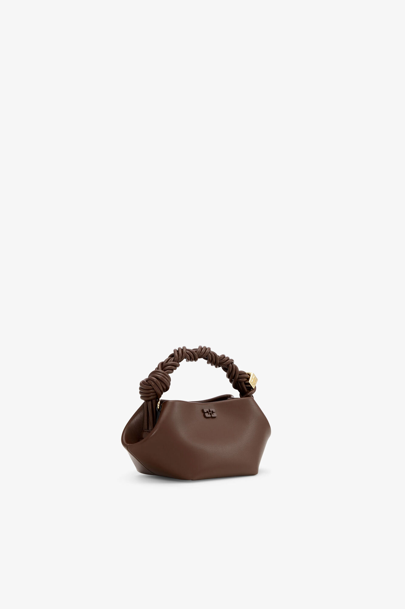 Sac mini Bou marron, Recycled Leather, in colour Chocolate Fondant - 2 - GANNI