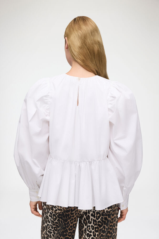 Blouse in Compact Poplin, Bright White