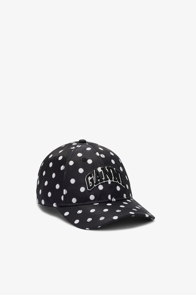 Cap in Printed Nylon, Black