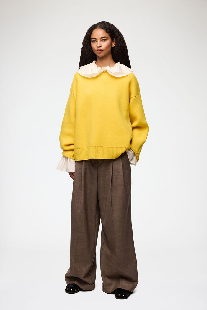 Jumper in Yellow Knit, Lemon
