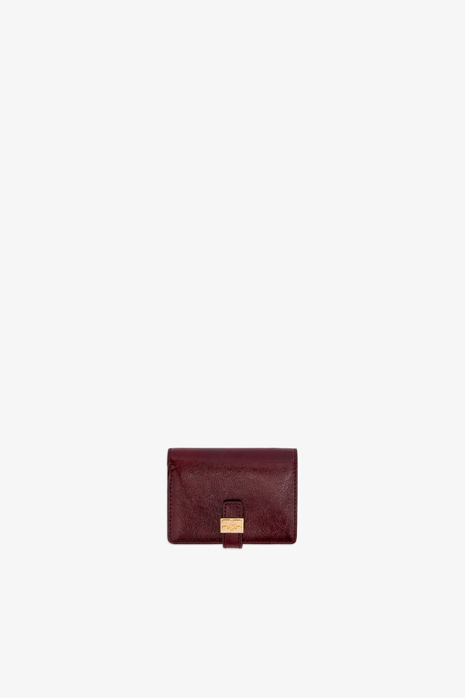 Sue Slim Card Holder in Red, Burgundy