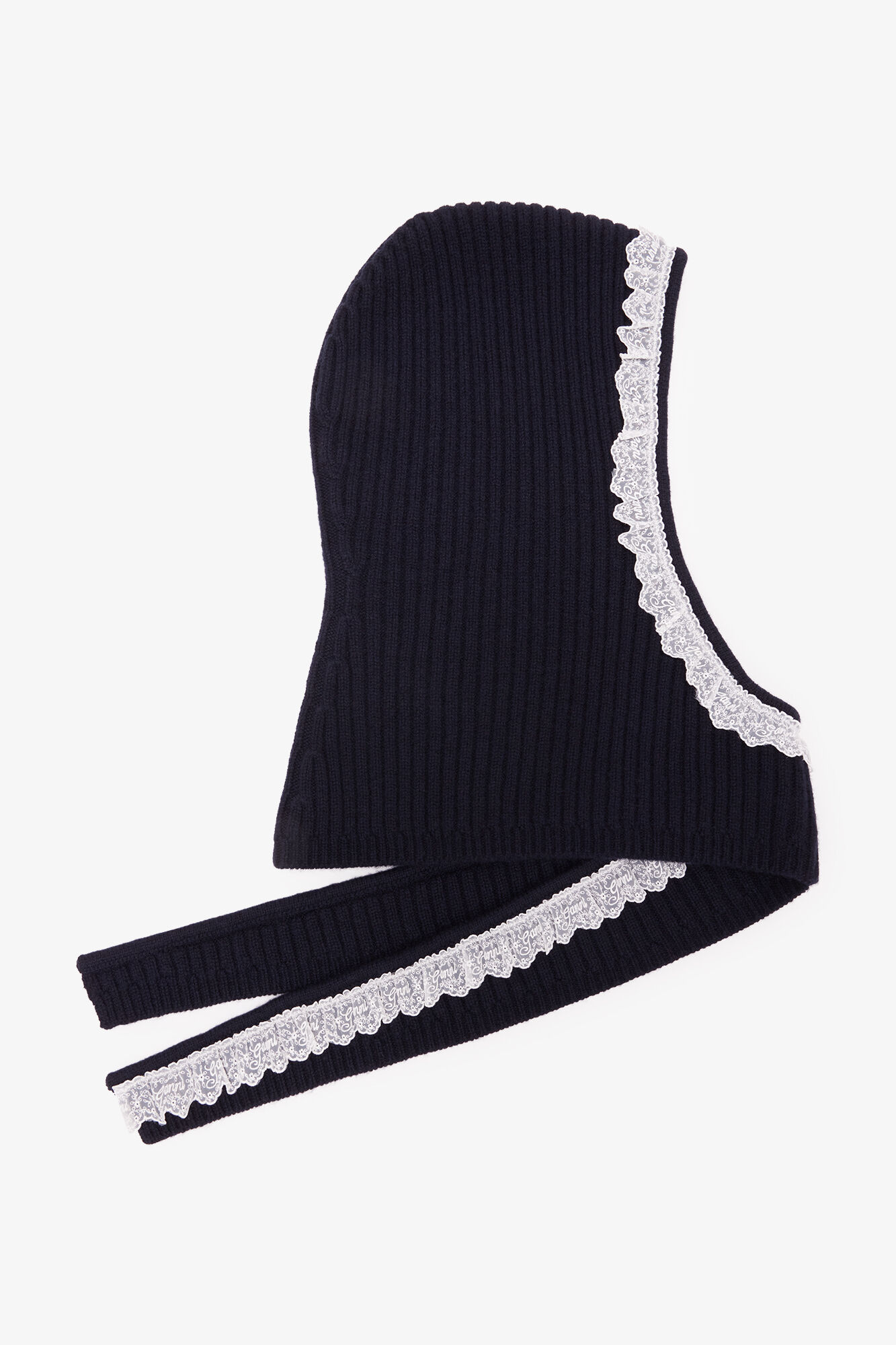 Balaclava in Blue Wool, Wool, in colour Sky Captain - 1 - GANNI