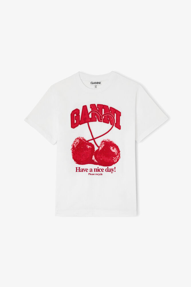 T-shirt with Cherry, Bright White