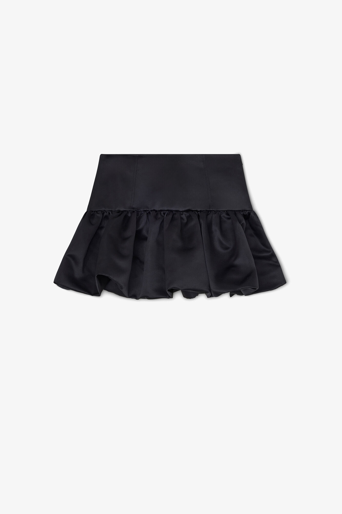 Jupe en satin noir, Recycled Polyester, in colour Black - 1 - GANNI