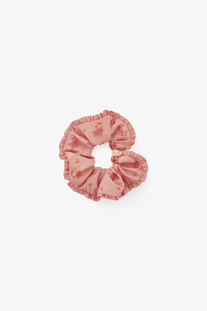 Scrunchie in Printed Taffeta, Lantana