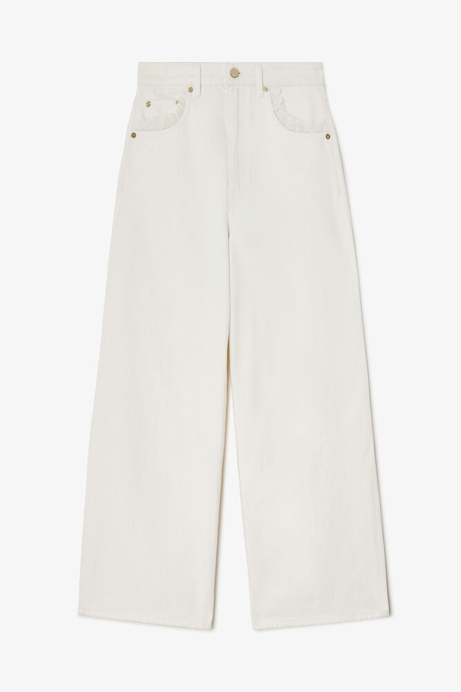 Lari Straight Jeans in White Denim, Bright White