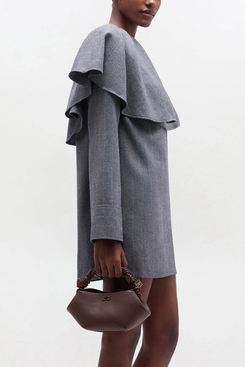 Brun kornig mini Bou väska, Recycled Polyester, in colour Chicory Coffee - 1 - GANNI