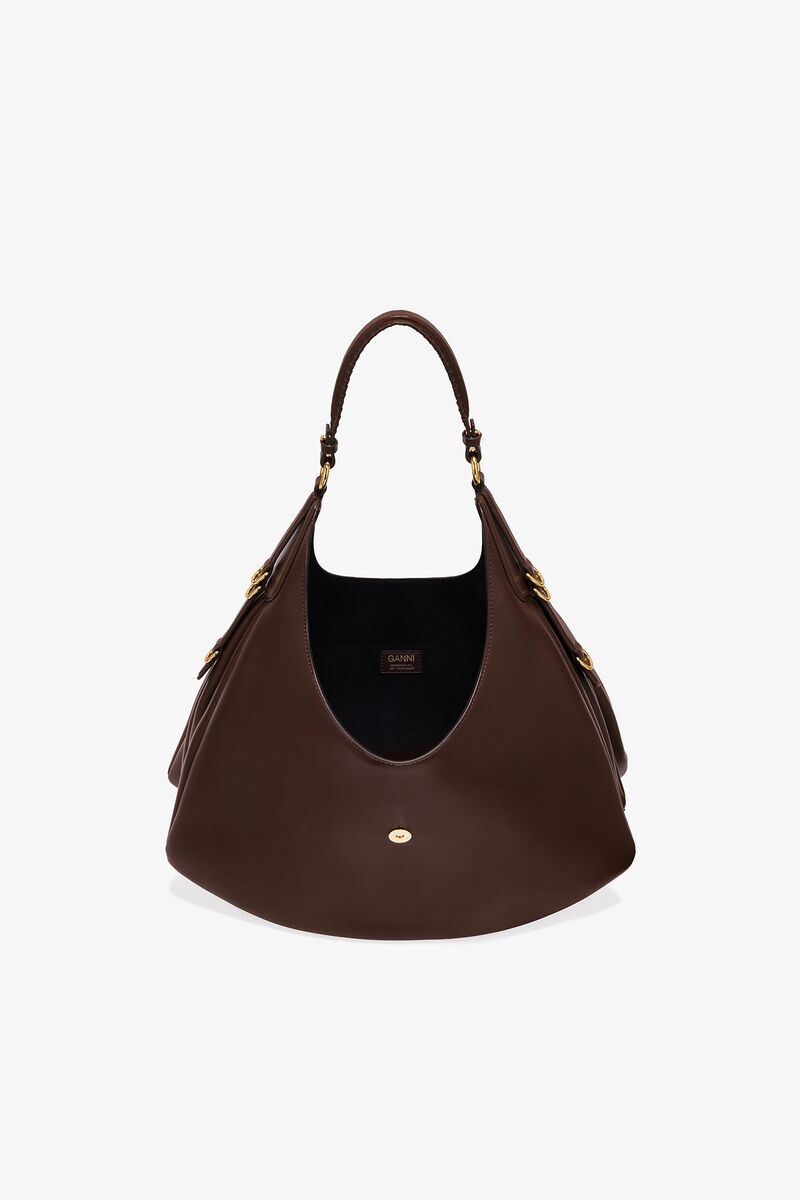Grand sac Kat marron, Recycled Leather, in colour Chicory Coffee - 3 - GANNI
